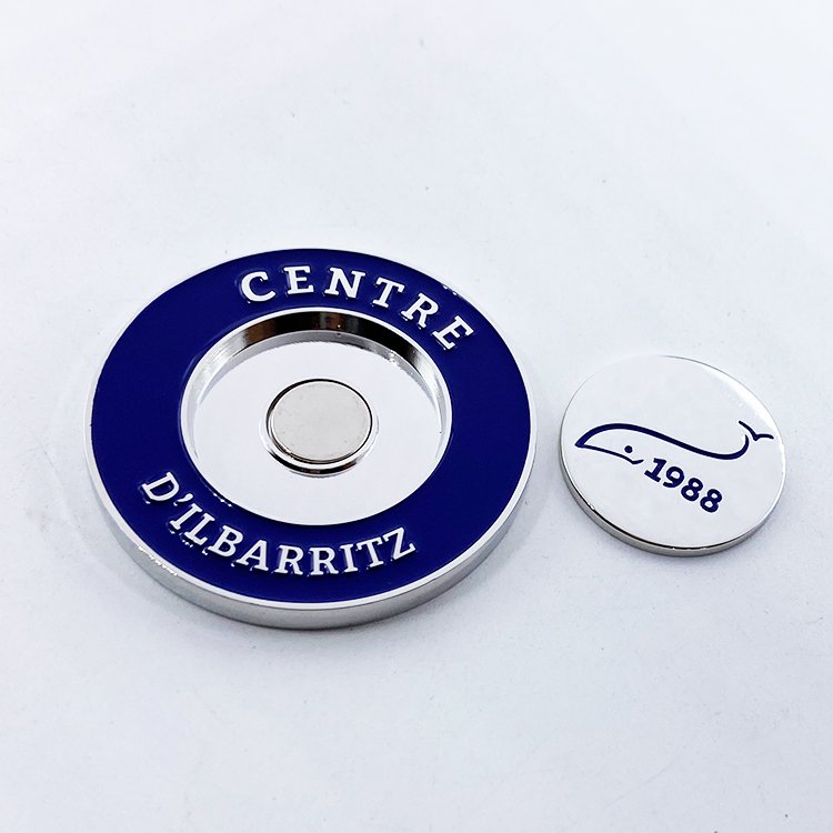 Custom Enamel Golf Ball Marker Customized Logo High Quality Golf Poker Chip Magnetic Golf Ball Marker