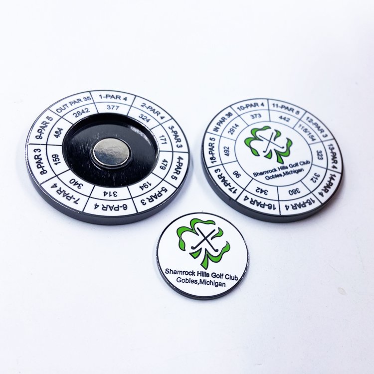 Custom Enamel Golf Ball Marker Customized Logo High Quality Golf Poker Chip Magnetic Golf Ball Marker