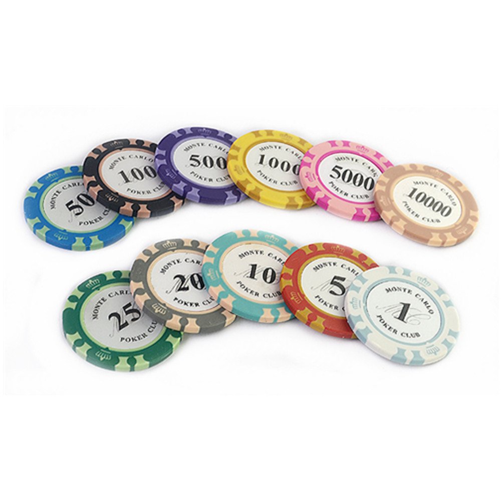 100pcs 13.5g Clay Sticker Logo Poker Chips Set with plastic box for Casino