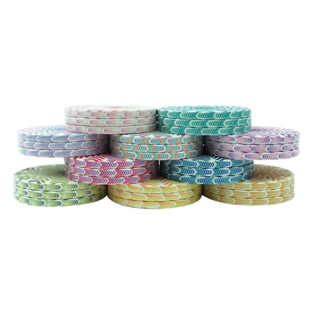 Wholesale free design 43mm ceramic poker chips 12g Gradientfor colored chip set customize logo design for casino game playing