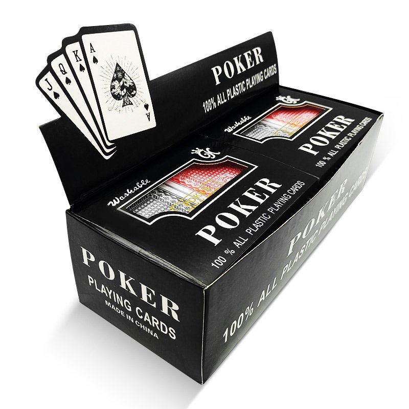 Double Box Poker Cards Custom Entertainment 100% Plastic Waterproof Casino Custom Printed Playing Cards Poker Set