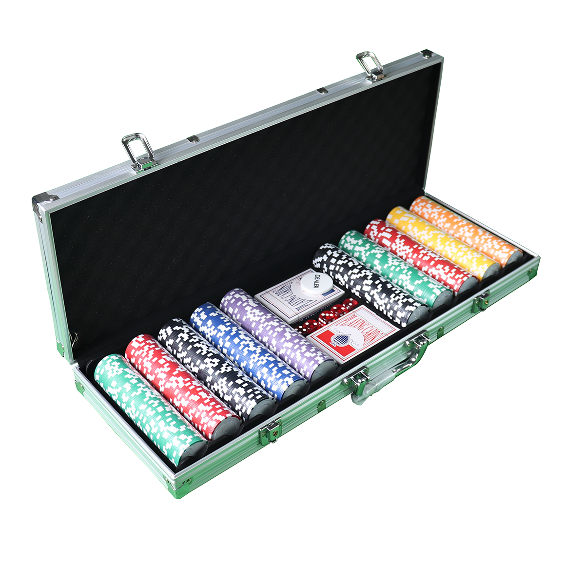 Wholesales Cheap Blank Casino Playing Card For sales Of 500 pcs ABS Piece Poker Chips Set with Aluminum Box Case