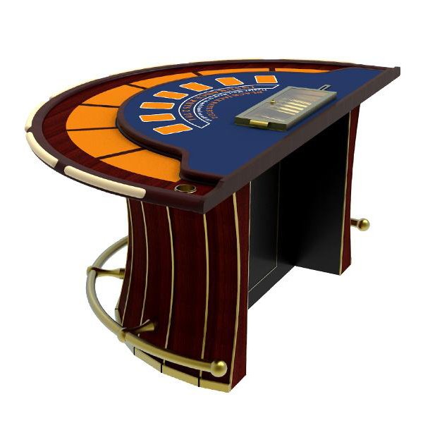 YH Luxurious Black Jack Gamble Table Casino Mesa De Blackjack Poker Table With Chips Tray Foot Rest