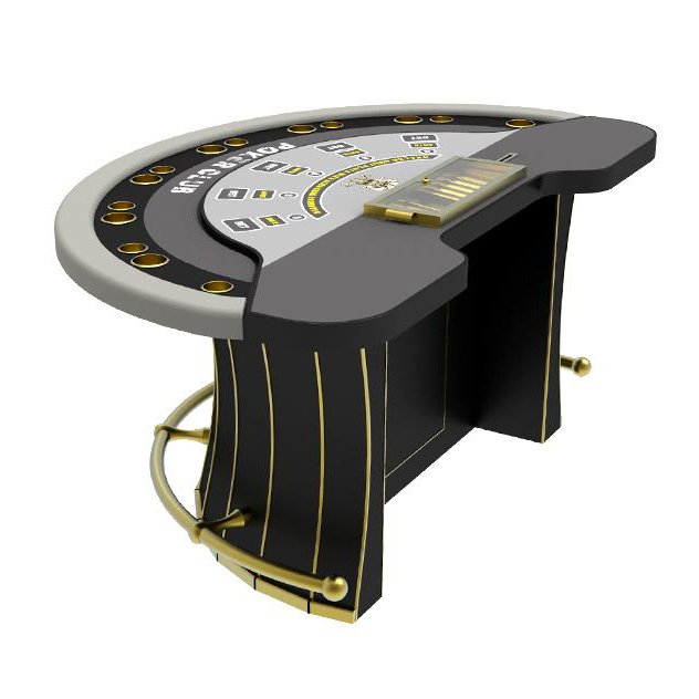 YH Luxurious Black Jack Gamble Table Casino Mesa De Blackjack Poker Table With Chips Tray Foot Rest