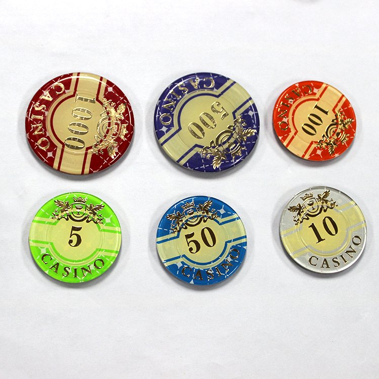 Source manufacturer three-layer acrylic band anti-counterfeiting round square poker chip Texas crystal RFID chip customized