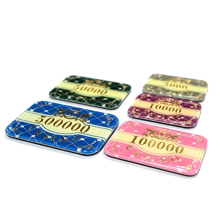 Source manufacturer three-layer acrylic band anti-counterfeiting round square poker chip Texas crystal RFID chip customized