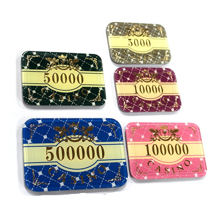 Source manufacturer three-layer acrylic band anti-counterfeiting round square poker chip Texas crystal RFID chip customized