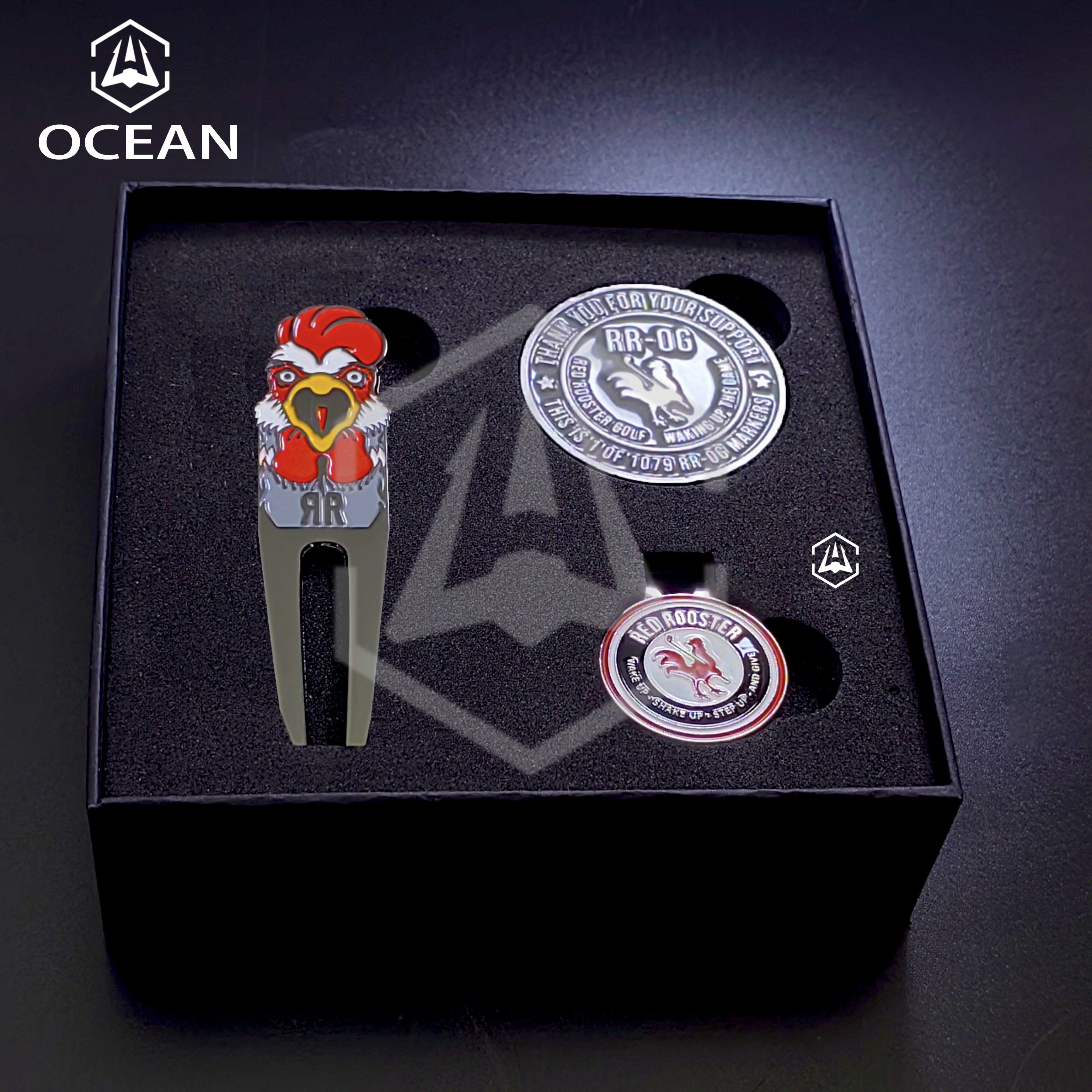 Custom Logo Stainless Steel Switchblade Foldable Zinc Alloy Custom Golf Divot Tool Hat Clip Poker Chip Ball Marker