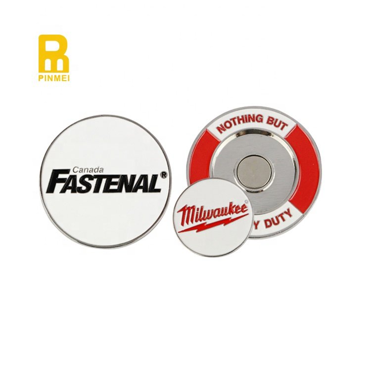 40MM 2 sided brass metal golf poker chip coin / embossed brass ball marker
