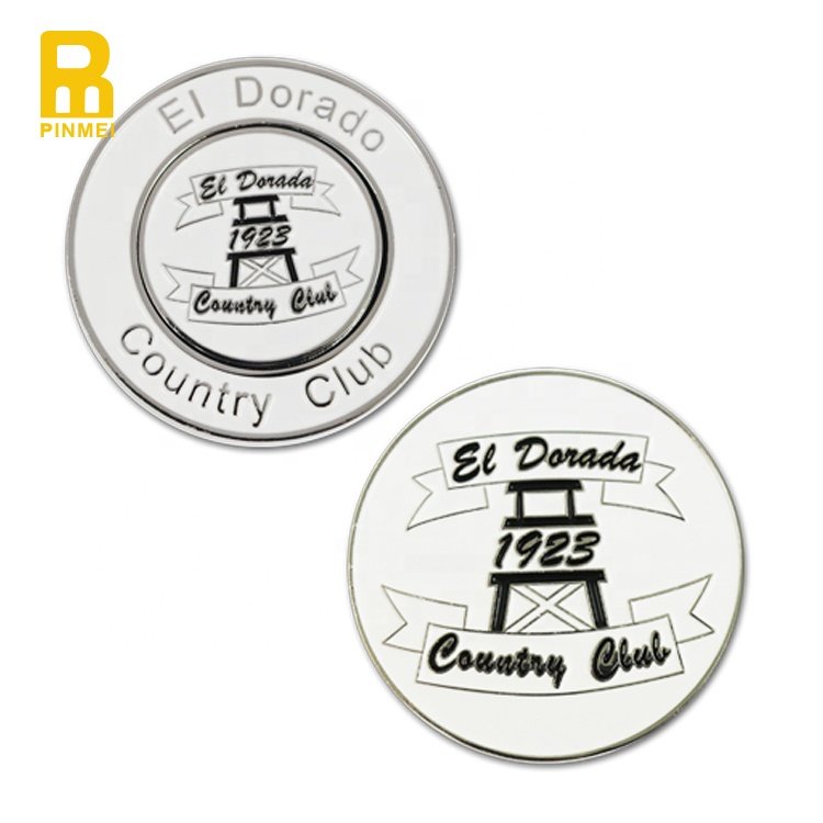 40MM 2 sided brass metal golf poker chip coin / embossed brass ball marker