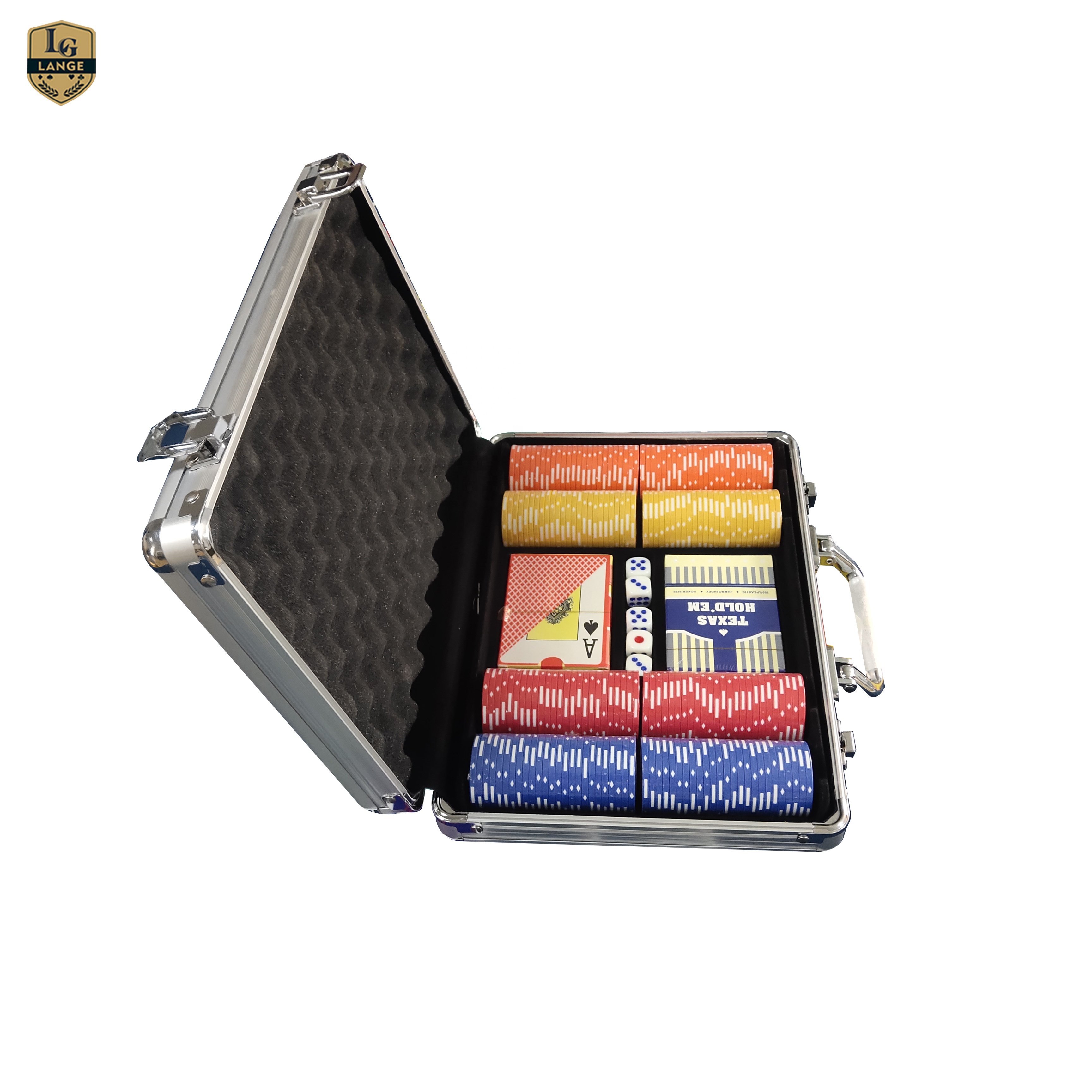Professional High Quality 200pcs Clay Poker Chip Set With Sticker And Value