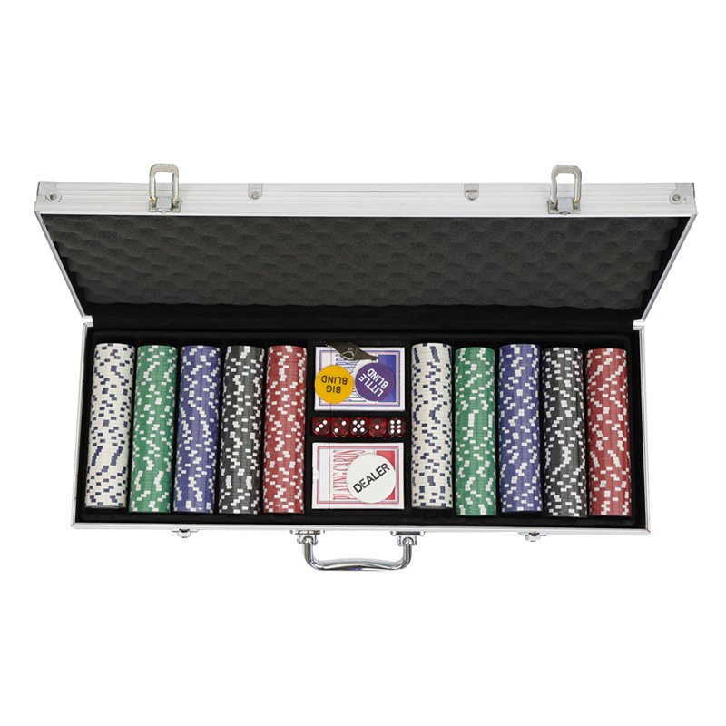 Professional Wholesale 500 pcs Poker Chip Set 11.5g PS Custom Poker Chips with Aluminum Case for Texas Hold'em Blackjack Games