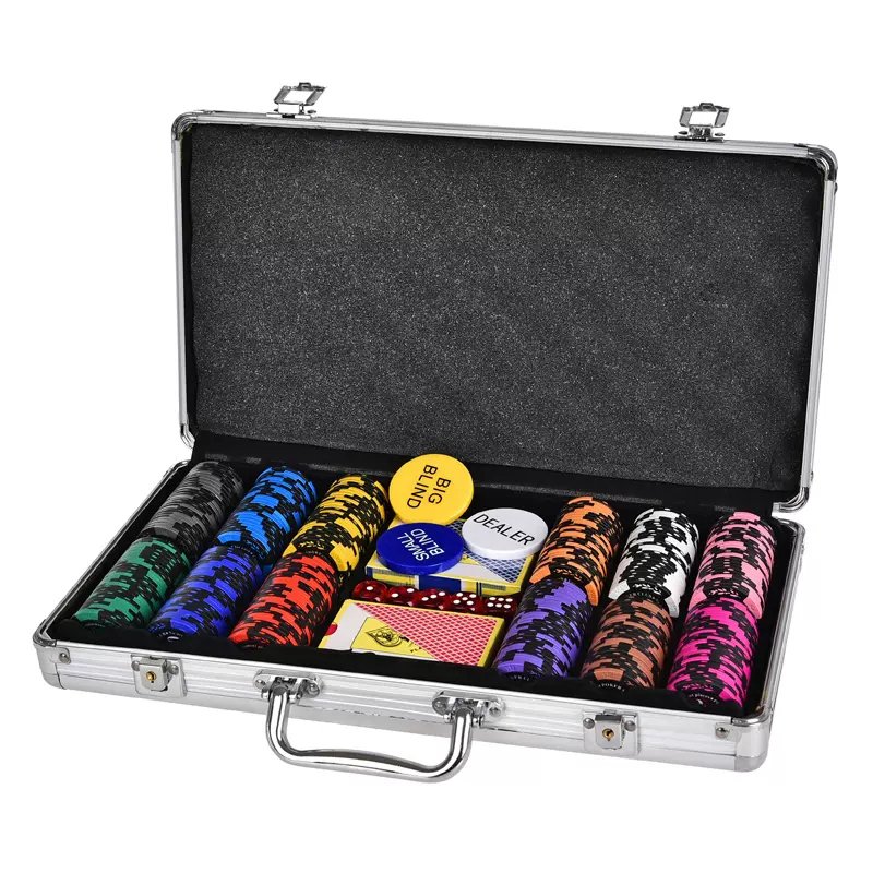 Texas hold 'em poker chip box Silver hand-held aluminum box baccarat Black Jack blackjack card room storage box