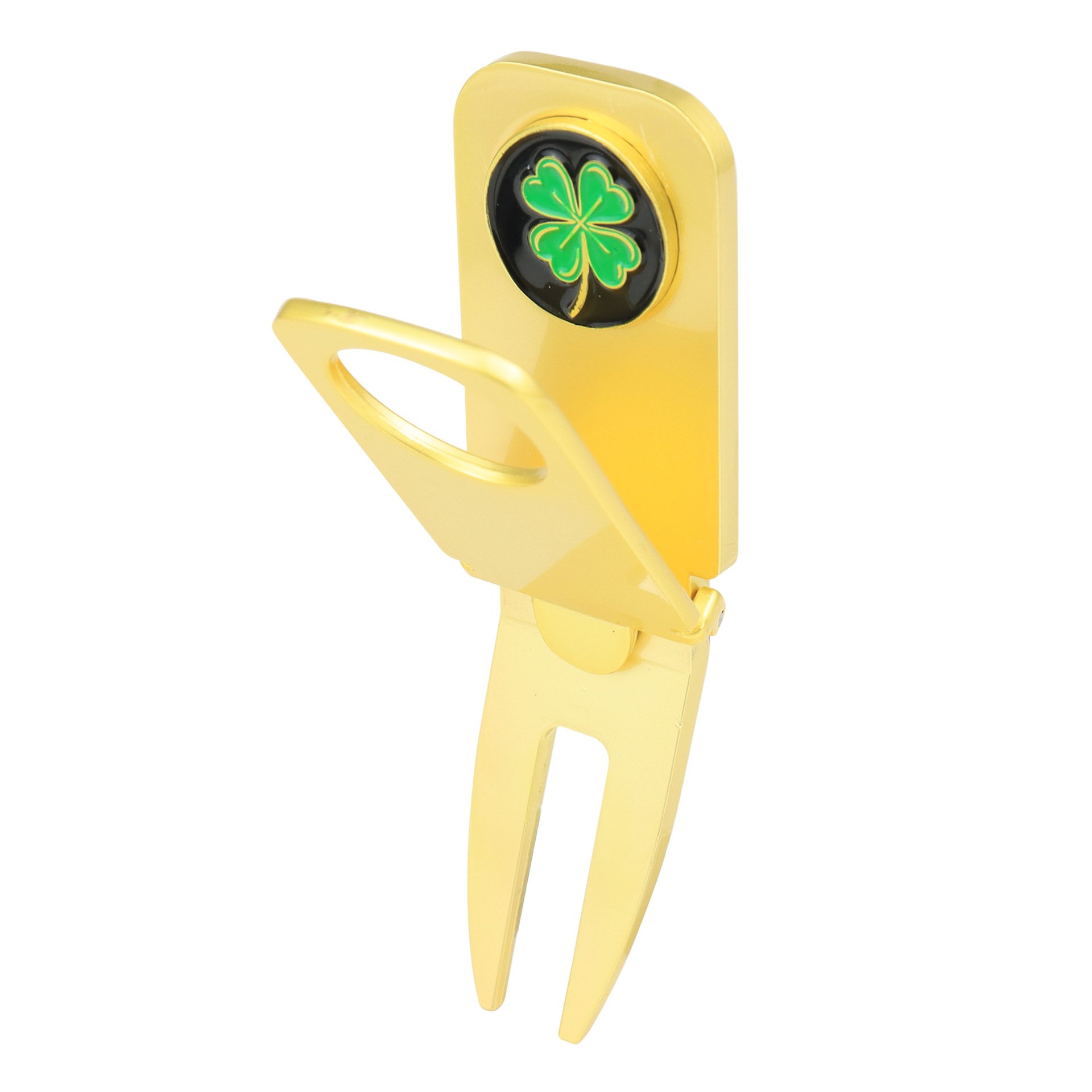 Low MOQ Removable Marker Clover design Gold Silver Black Finished Cigar Holder Golf Divot Tool