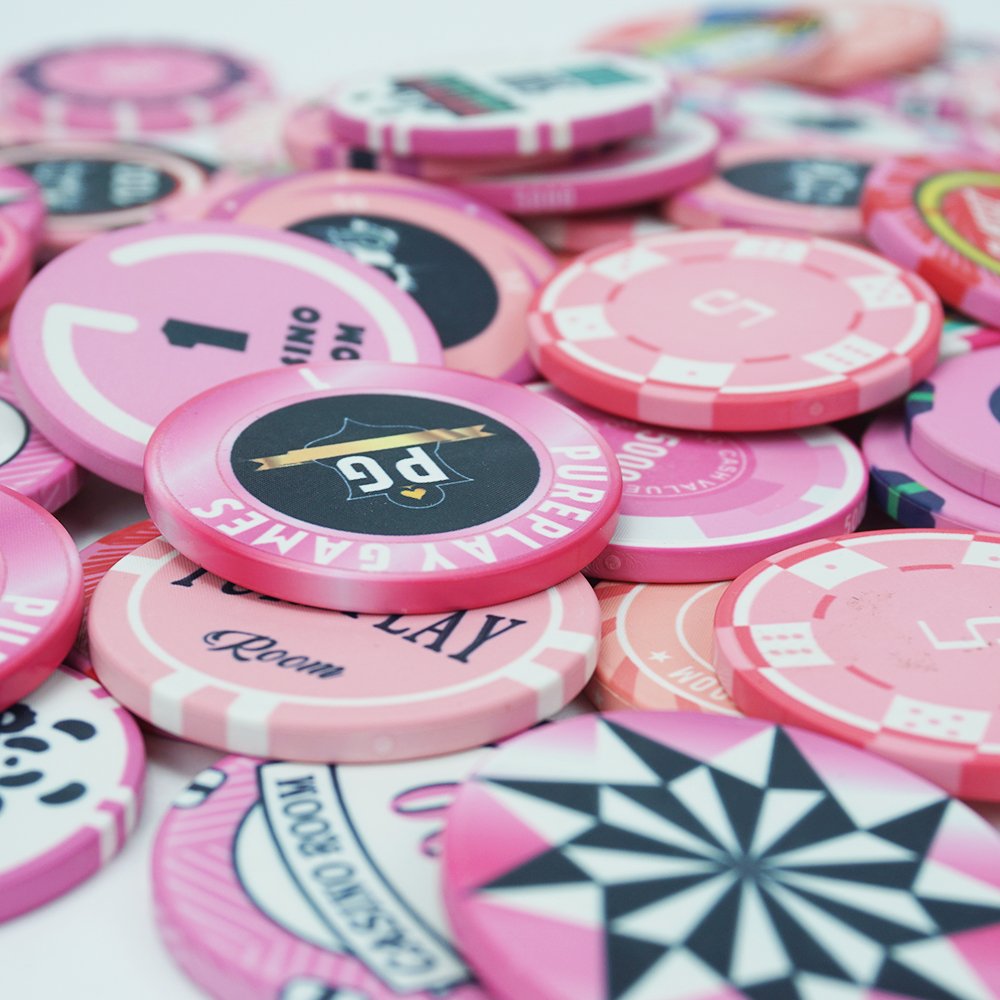 Casino poker room 10g ceramic pink series poker chips diameter custom 39 43 45 mm for casino poker game