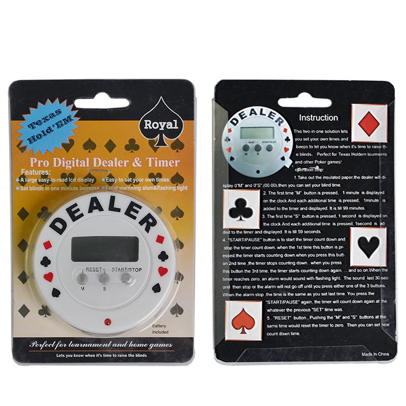 Hot Sale Poker Tournament Timer Pro Digital Dealer & Timer Round Dealer Black Jack Texas Hold'em Poker Chip Accessories Supplier