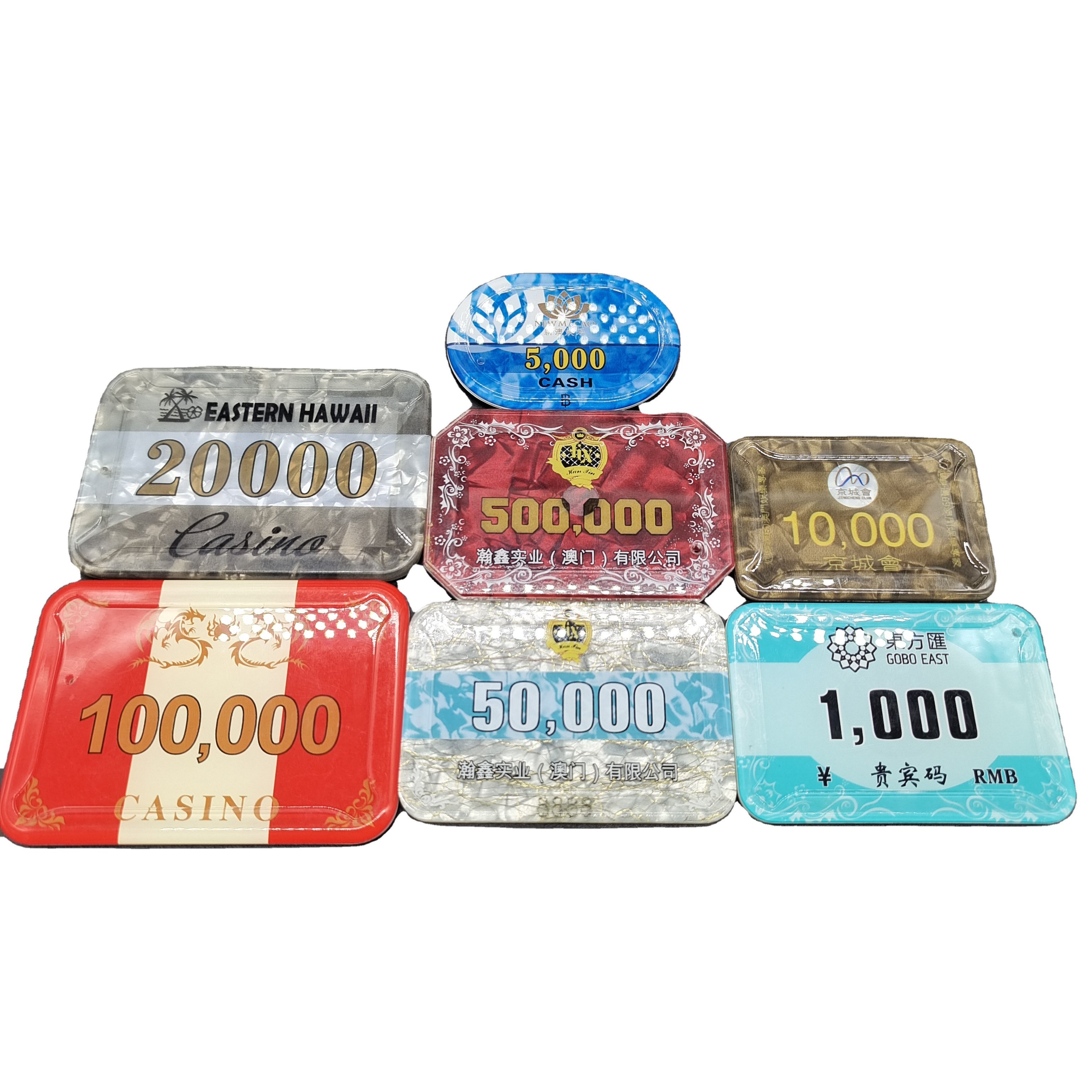 OEM Custom 1000 Premium 11.5 Gram Casino Poker Chips Set High Quality Denominations PS ABS PP 43mm 40mm Entertainment Use