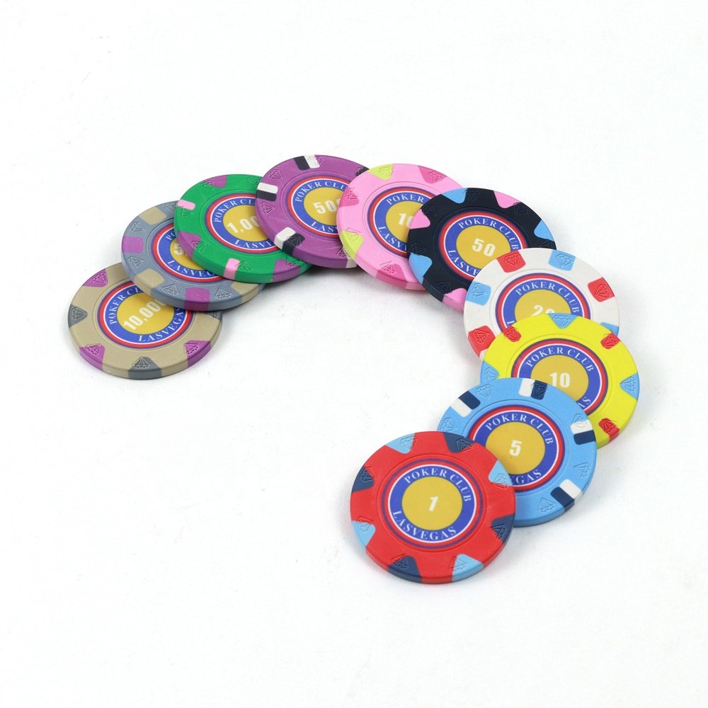 Factory custom wsop ceramic ficha de poker chips 10g 39mm diamond mold design las vegas for casino pker culb game