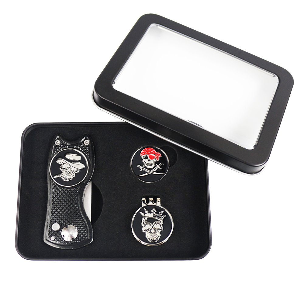 Custom Magnetic Golf Hat Clip And Golf Ball Marker Gift Box Set Packing For Club Member
