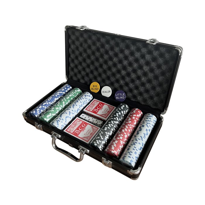 Factory Supply Custom Ceramic Poker Chip 300 Casino Poker Set With Aluminium Case Playing Cards Dealer Button