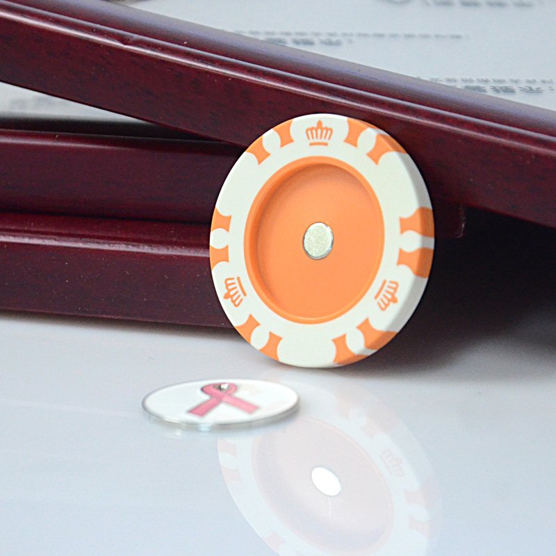 ABS Custom Magnetic Removable Golf Poker Chip Magnet Metal Golf Ball Marker
