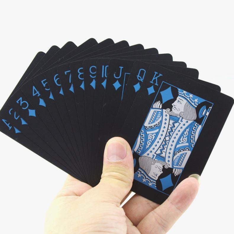 Party Poker Hot Sale Creative Gift Durable Frosted Poker High Quality Plastic PVC Poker Waterproof Black Playing Card Wholesale
