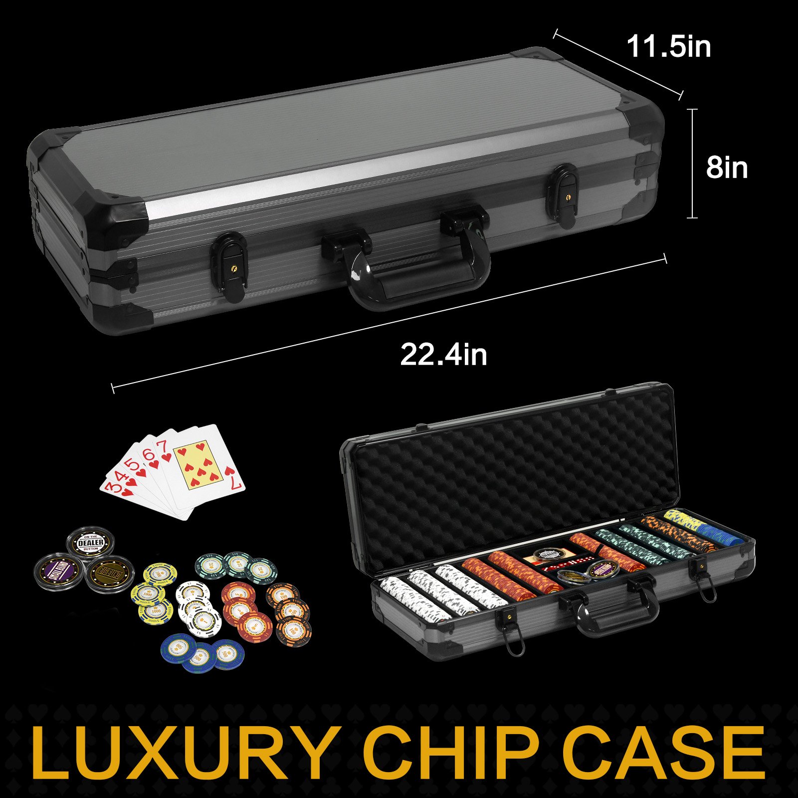 Hot Sell Ceramic Poker Chips Printer Set Leather Case Coin Custom Texas Professional Poker Chips 10g Ept Factory Supplier