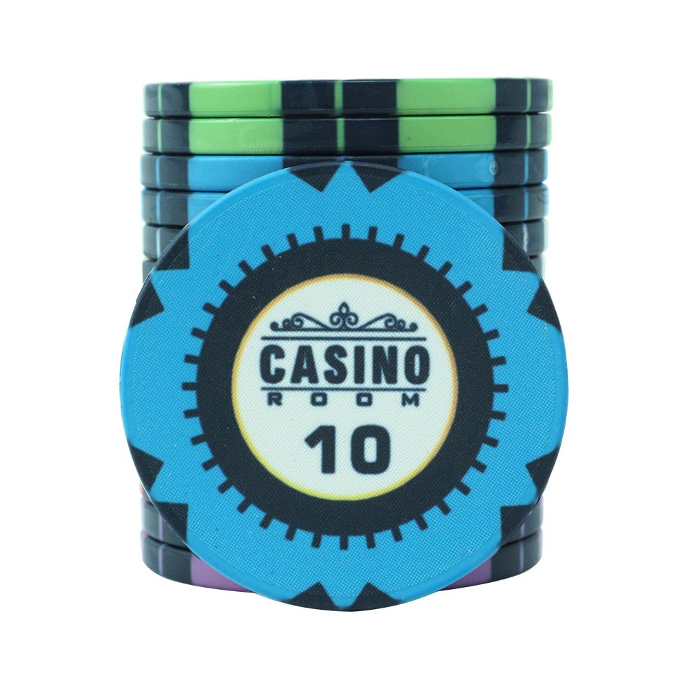 Customized 39mm ceramic chip pieces casino accessories high quality custom denomination ceramic poker chips