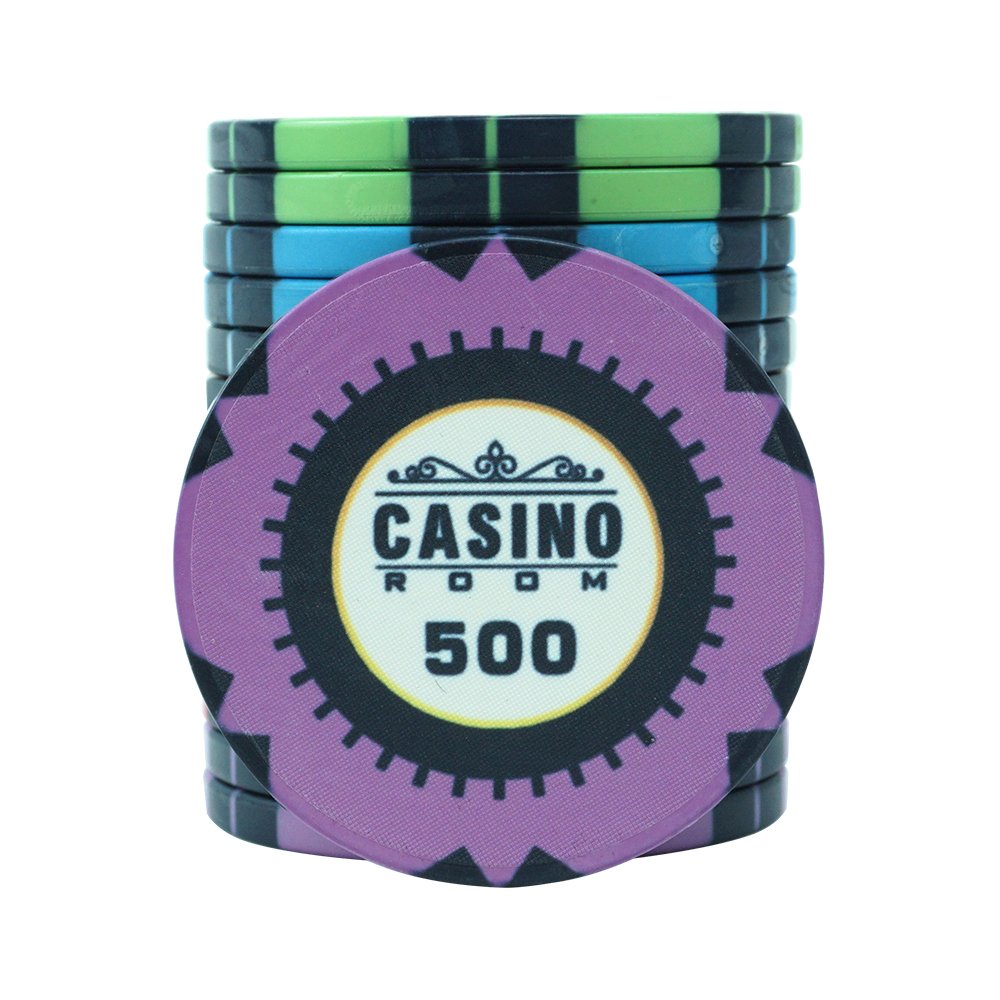 Customized 39mm ceramic chip pieces casino accessories high quality custom denomination ceramic poker chips