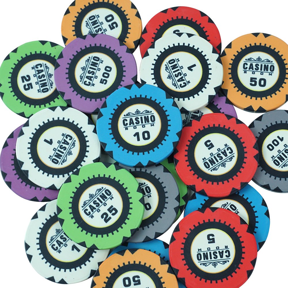 Customized 39mm ceramic chip pieces casino accessories high quality custom denomination ceramic poker chips