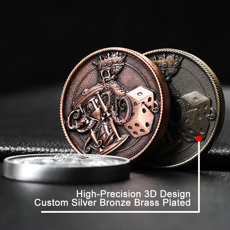 Wholesale Personalize Logo Custom Coin Token Gold Silver Brass Plated Metal Poker Chips Challenge Coin For Souvenir Club Gift