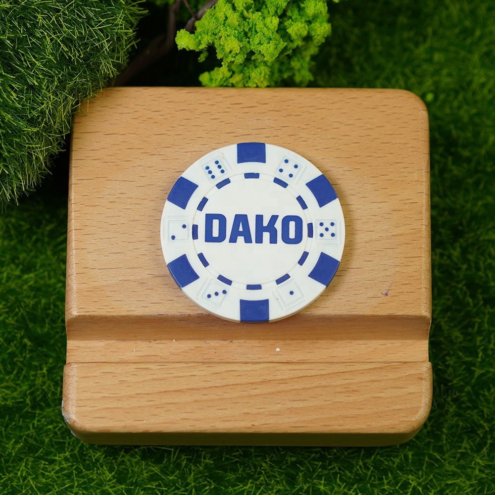 VastGifts Factory Direct Sales Custom Logo Blank ABS Poker Chips Jetton with Blue Printing Sticker