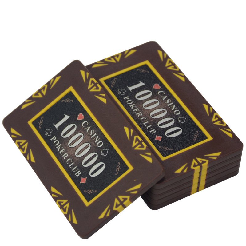 Yexi Custom Square Casino Poker Chip Texas Hold'em Poker Chip Set Gambling Clay Rectangle Customized Chips with Sticker