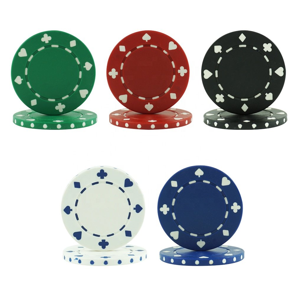 Ready to ship blank pp plastic 12g poker chips 40mm custom multi color 200pcs 300pcs or 500pcs per set for casino playing game