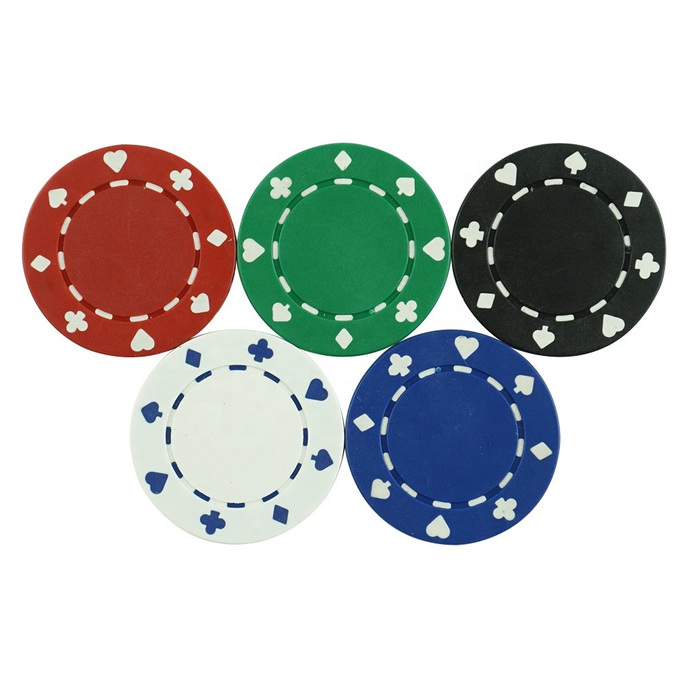 Ready to ship blank pp plastic 12g poker chips 40mm custom multi color 200pcs 300pcs or 500pcs per set for casino playing game