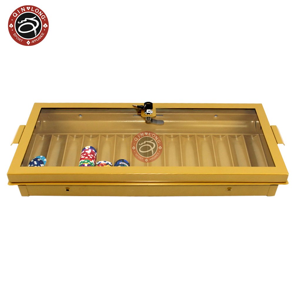 New Metal Golden Chip Tray Casino Baccarat Texes Customize Luxury roulette wheels Blackjack table Acrylic Clay