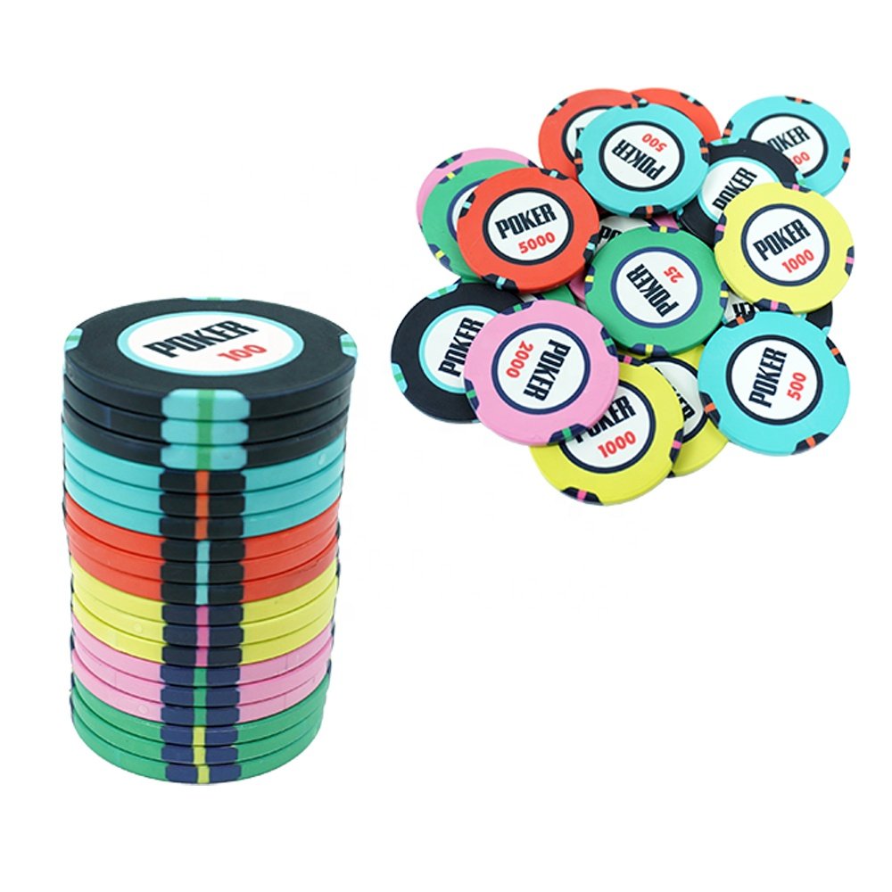 Wholesale 39mm ceramic poker entertainment chips 10g with digital for casino playing and your logo accept for gambling game