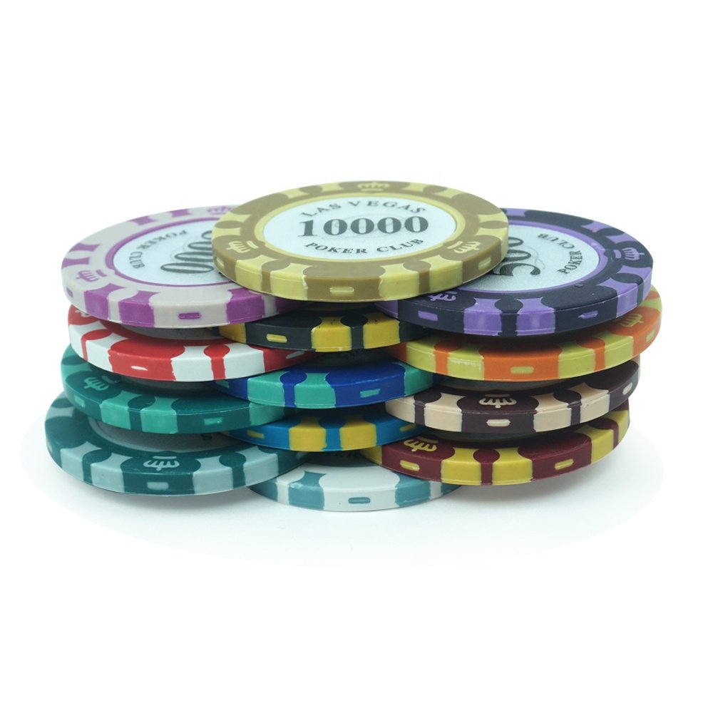 2 tone poker chips clay 14g 40mm las vegas 3 crowns chips white number stickers from china factory supply for casino poker club