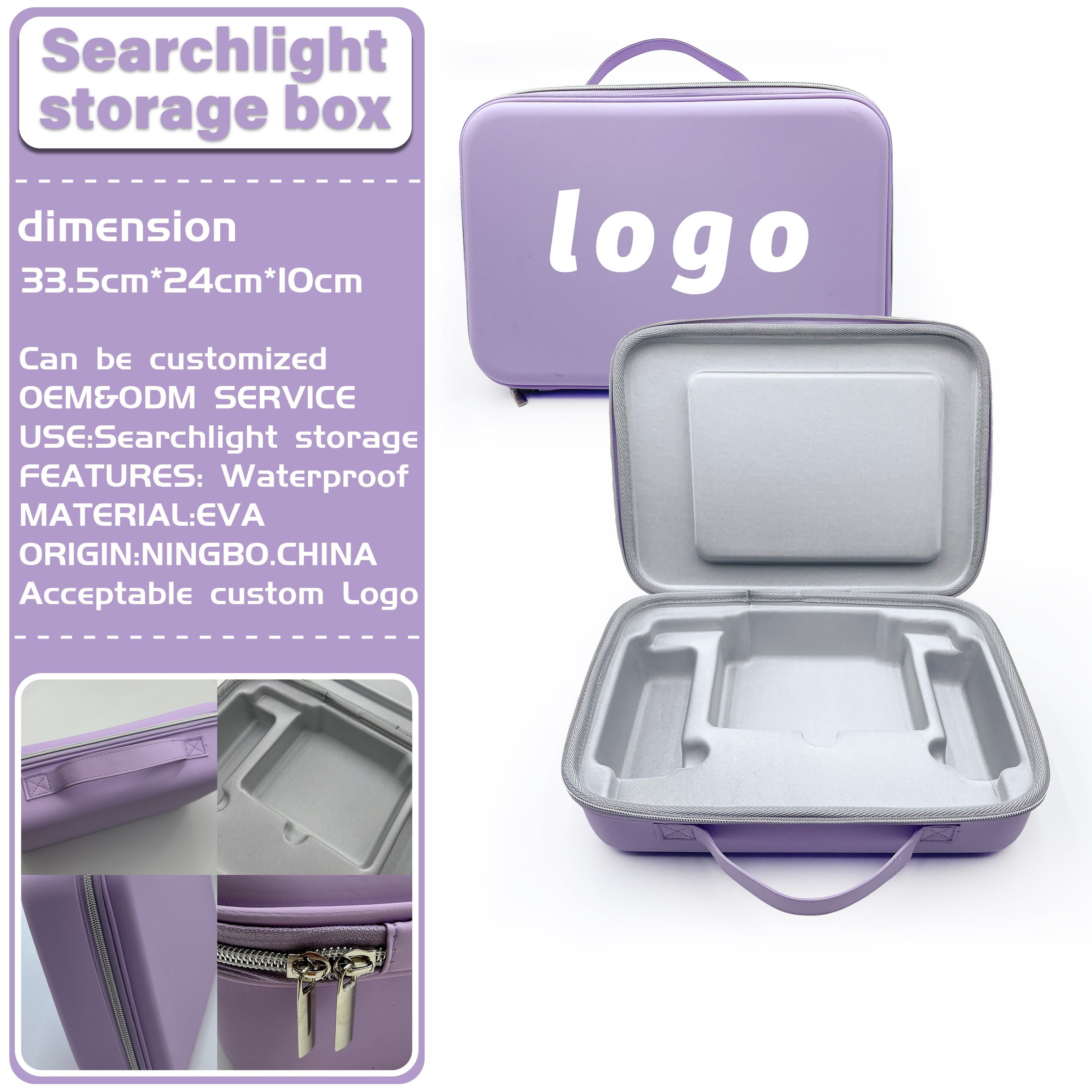 Sample custom designed waterproof Eva toolbox travel bag with zippered Eva speaker suitcase