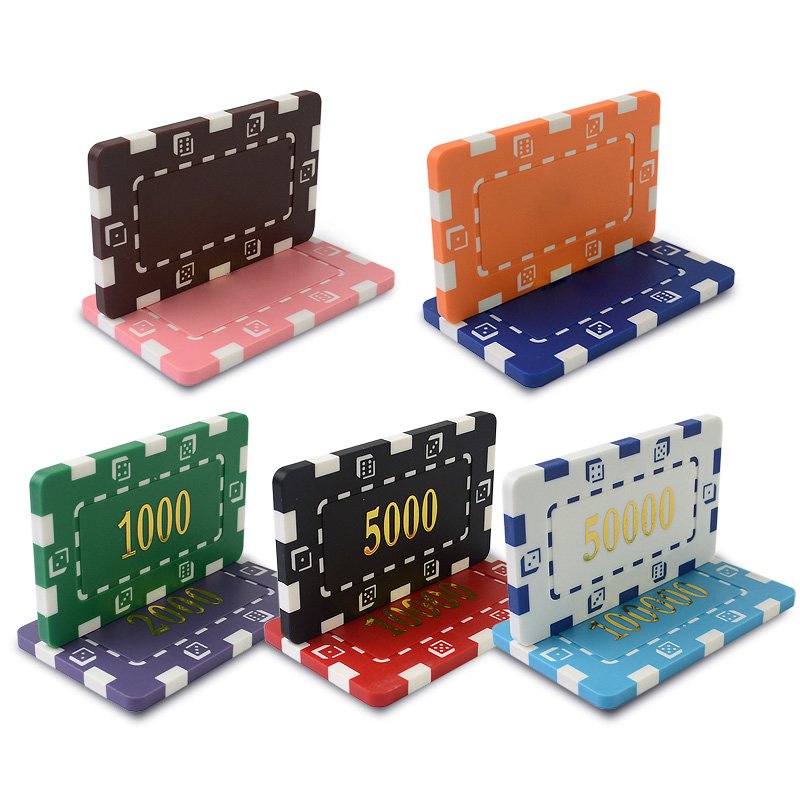 Rectangle poker chips rectangular factory cheap blank solid square abs classic casino poker chip set oversized stickers