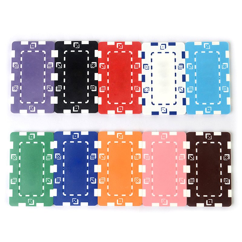 Rectangle poker chips rectangular factory cheap blank solid square abs classic casino poker chip set oversized stickers