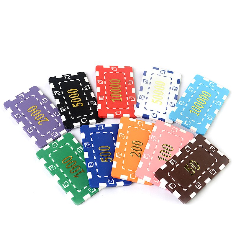 Rectangle poker chips rectangular factory cheap blank solid square abs classic casino poker chip set oversized stickers