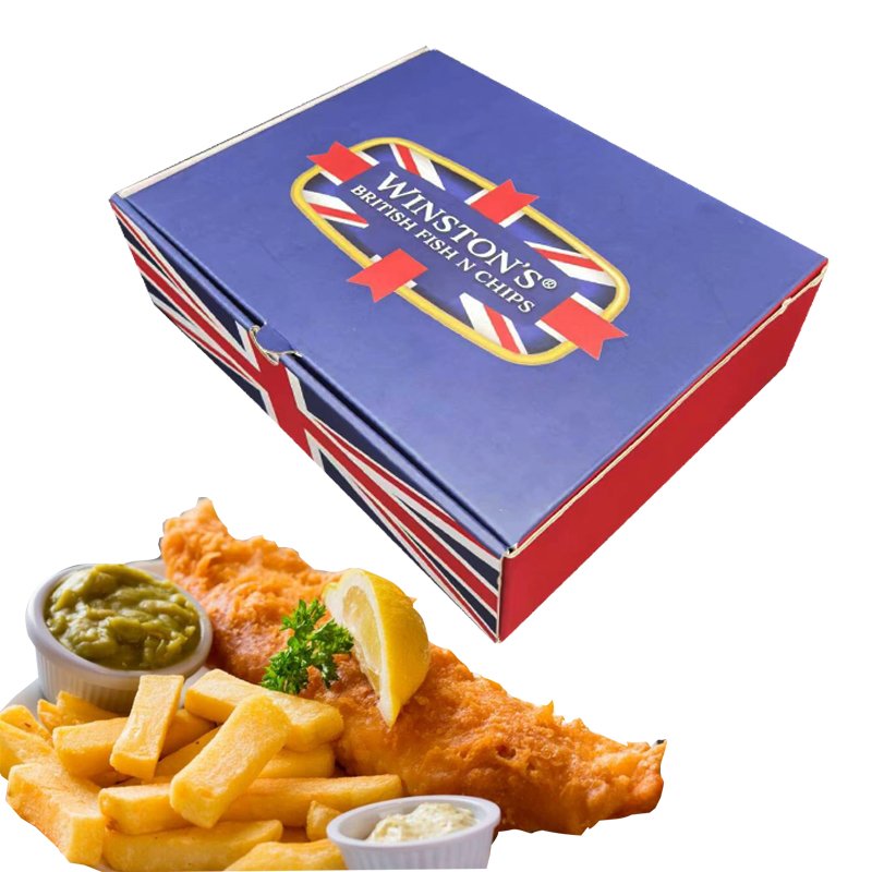Cheap Price Customized Logo Printed Fish and Chip Boxes Food Packaging