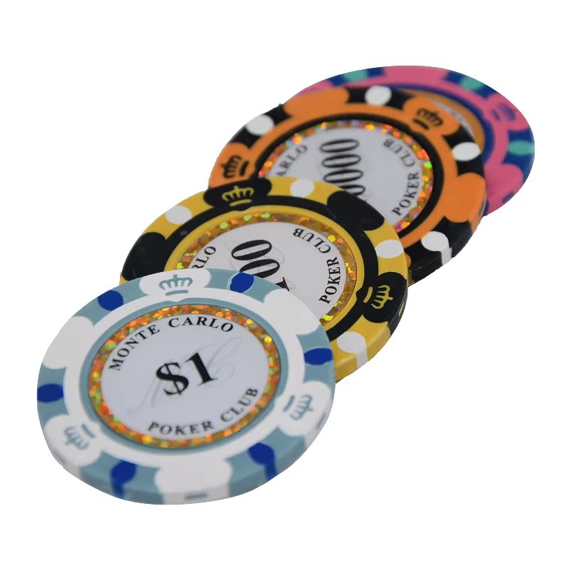 Clay Poker Chips Set Baccarat Texas Hold'em Poker 40mm Entertainment Playing Card Chips 14g Set Clay Casino Coins