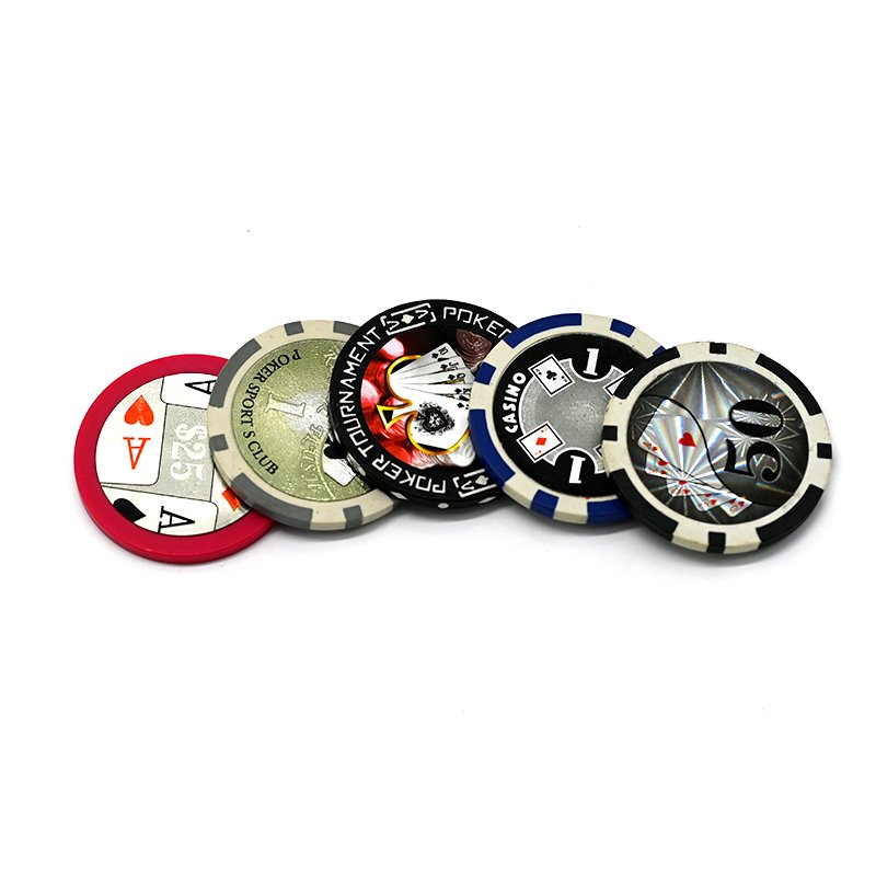 Custom Logo Texas Hold'em Poker ABS Ceramic Poker Chip Hologram Laser Gambling Casino Poker Chip Set with Laser Label