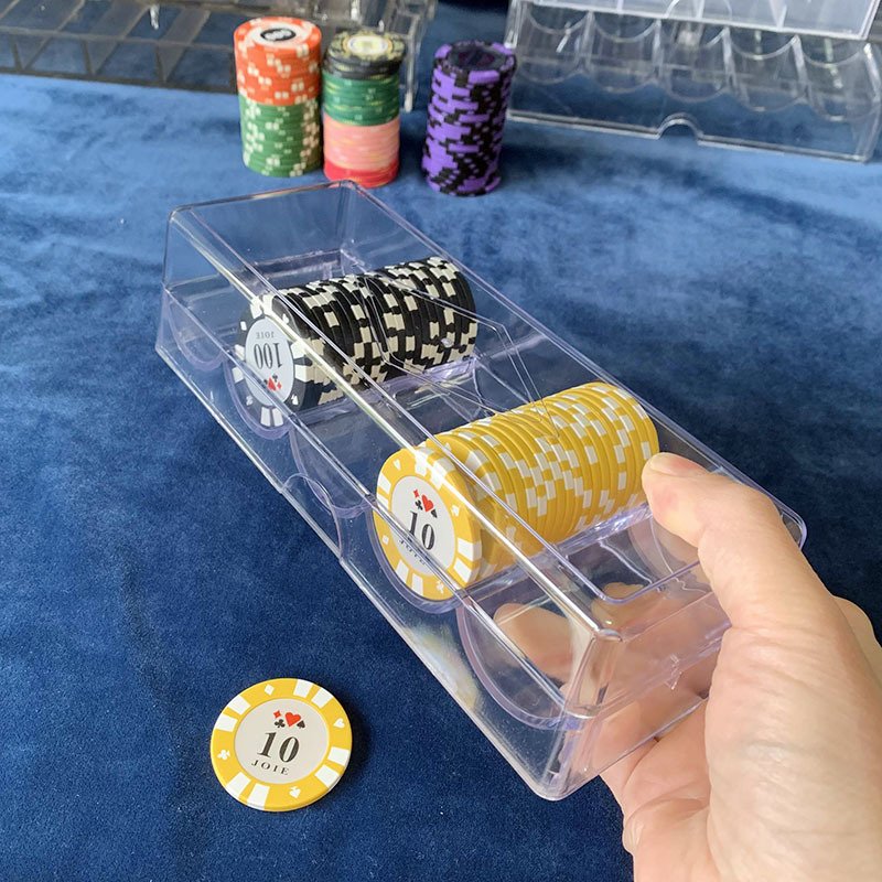 Top Ranking Transparent Rack Custom Professional Acrylic Poker Tray Casino Chip Case Acrylic