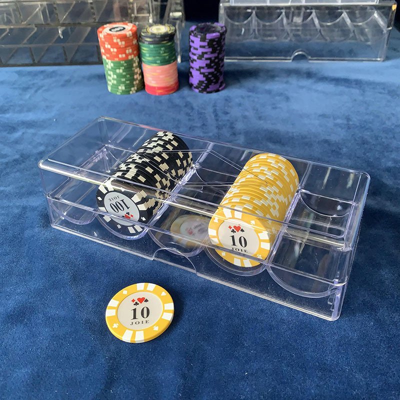Top Ranking Transparent Rack Custom Professional Acrylic Poker Tray Casino Chip Case Acrylic
