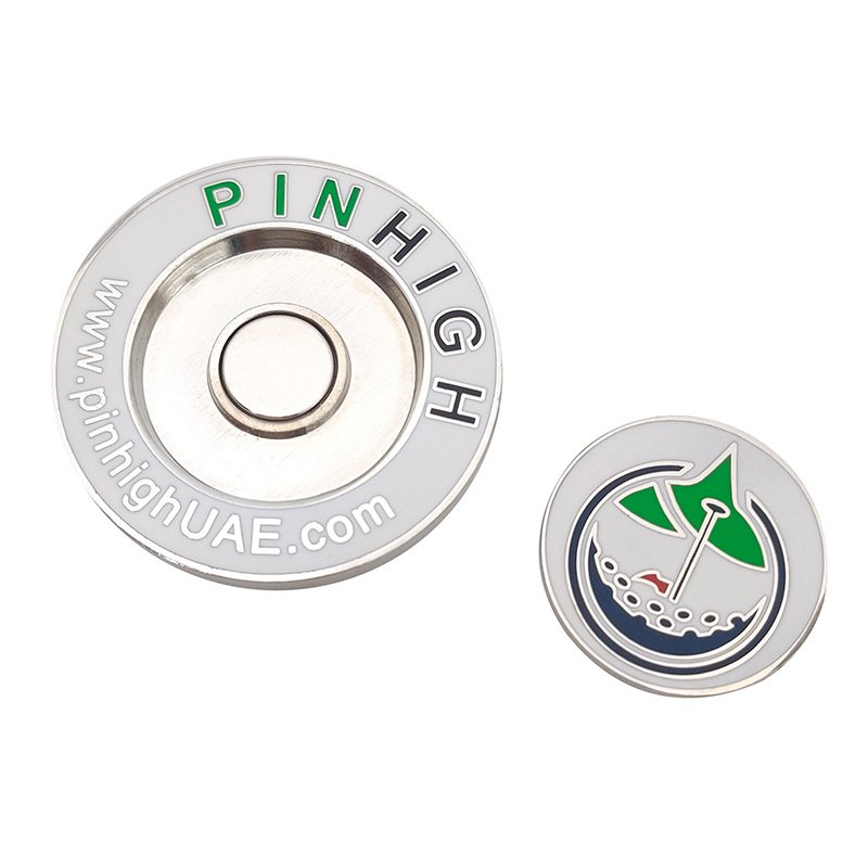 Bulk sport golf marker hat clip custom metal enamel magnetic golf ball marker