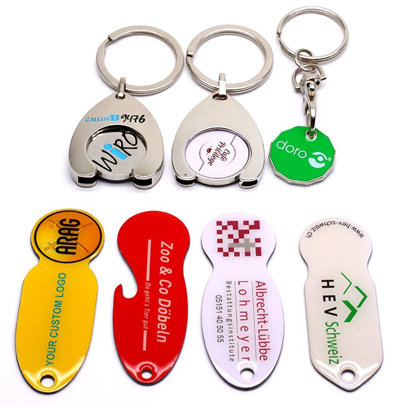 Top Sale Custom Metal Caddy Coin Token, Caddy Coin Keychain, Canada Metal Trolley Coin Chip