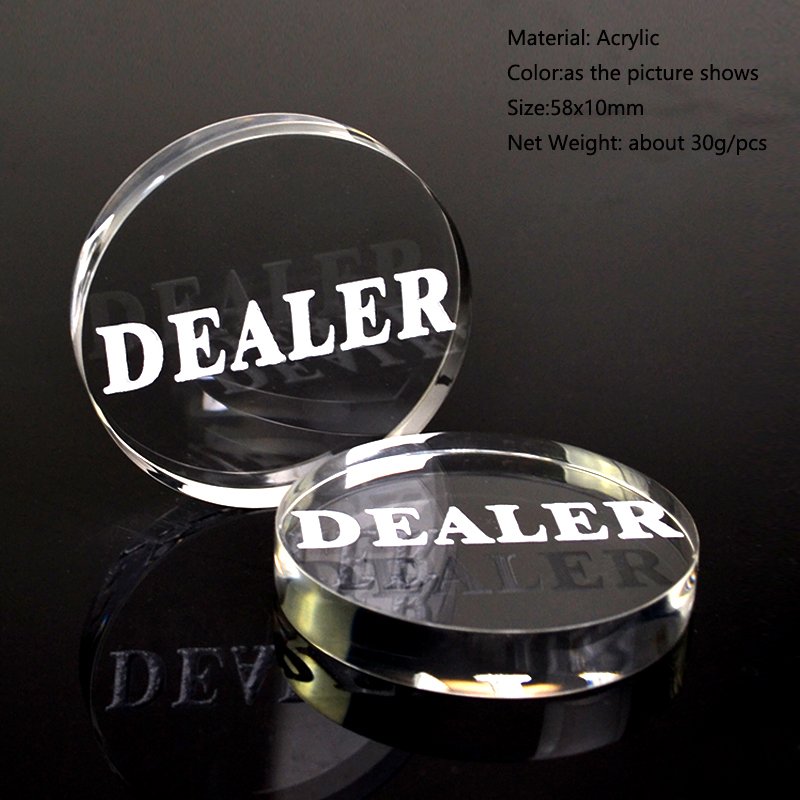 Factory supply Acrylic Pressing Black and white double-sided Poker Cards Guard Poker Button-Peach Heart Dealer casino series